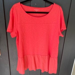 Peplum Shirt—1XP—Coral
